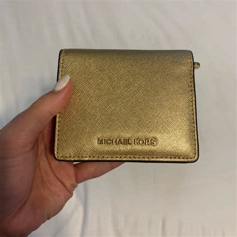 michael kors wallet gold|michael kors gold wallet women.